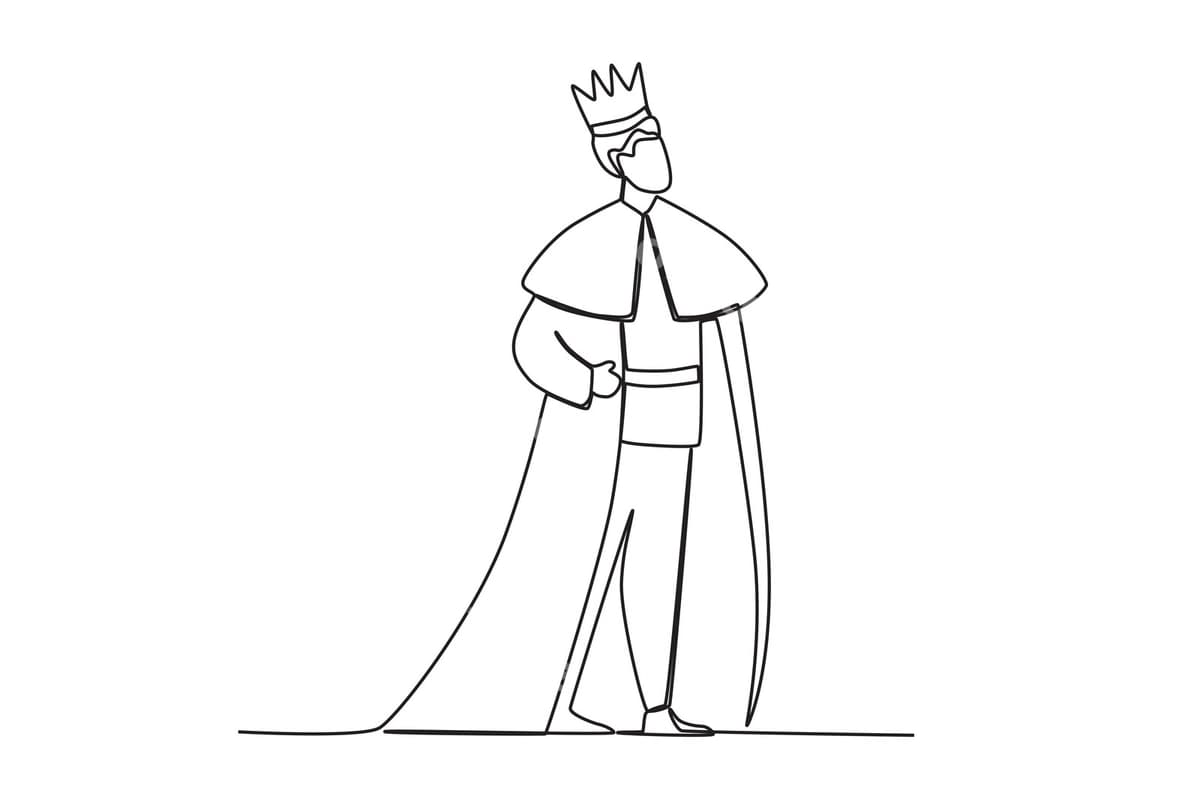 Qirol tomonga qaradimi, bitta chiziq chizish. | King glanced side king oneline drawing