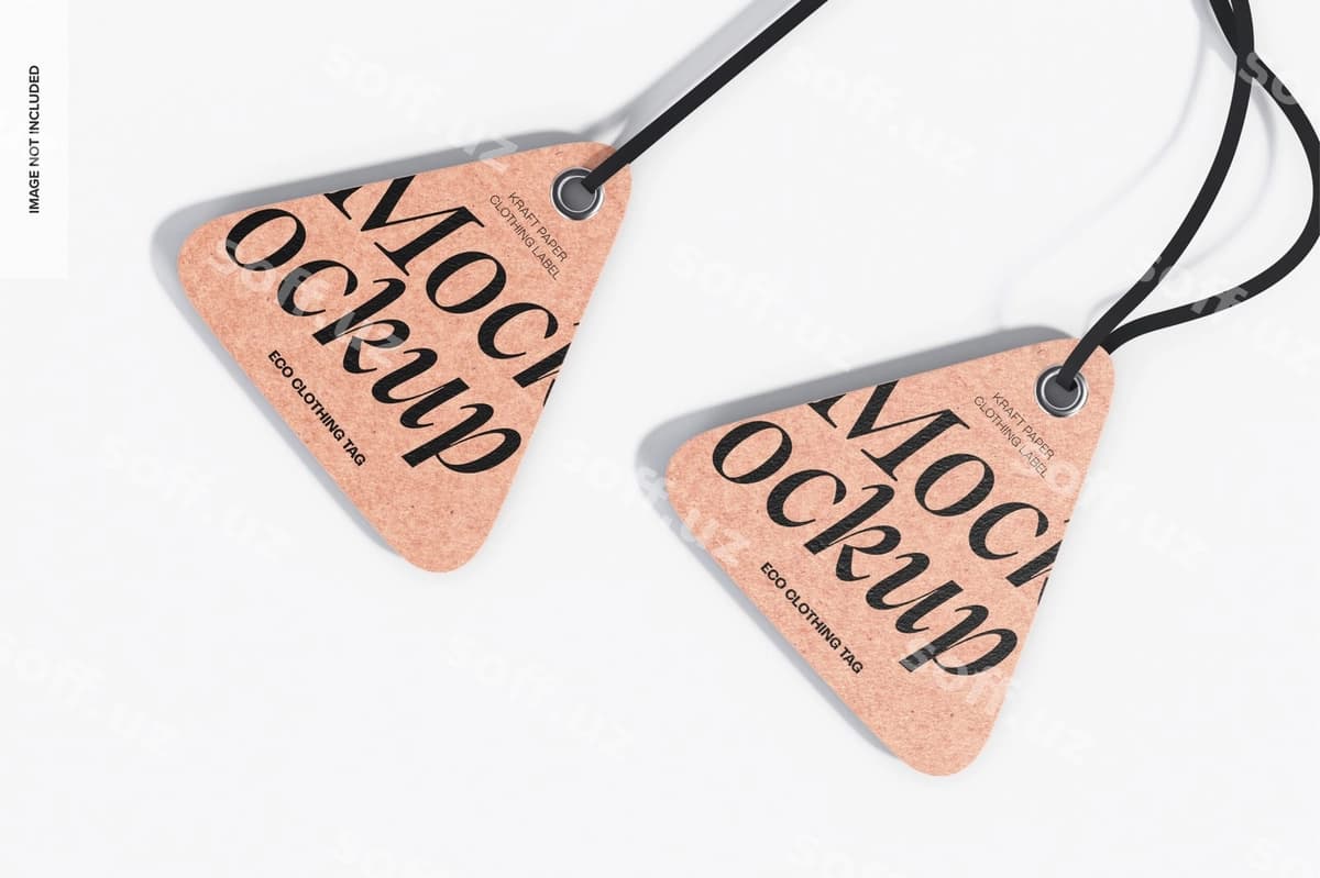 Qraft qog'oz kiyim etiketi namunasi | Kraft paper clothing label mockup