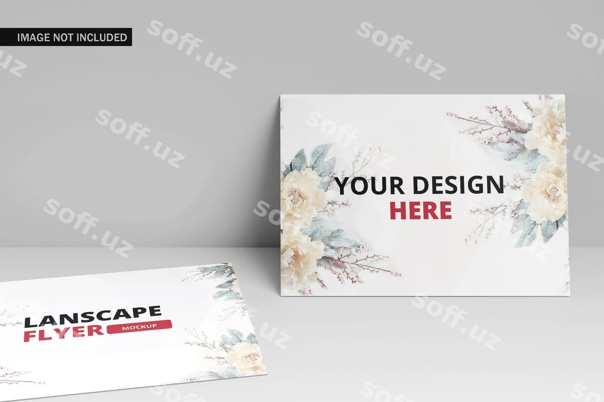 Gorizontal flyer namunasi | Landscape flyer mockup