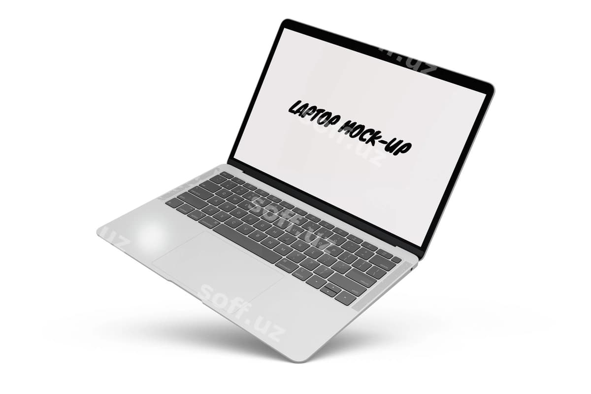 Noutbuk ajraltirilgan namunasi | Laptop mock up isolated