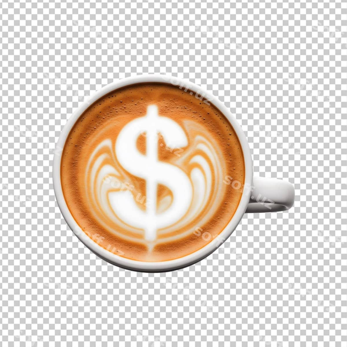 Dollar belgisi bilan latte | Latte with dollar sign