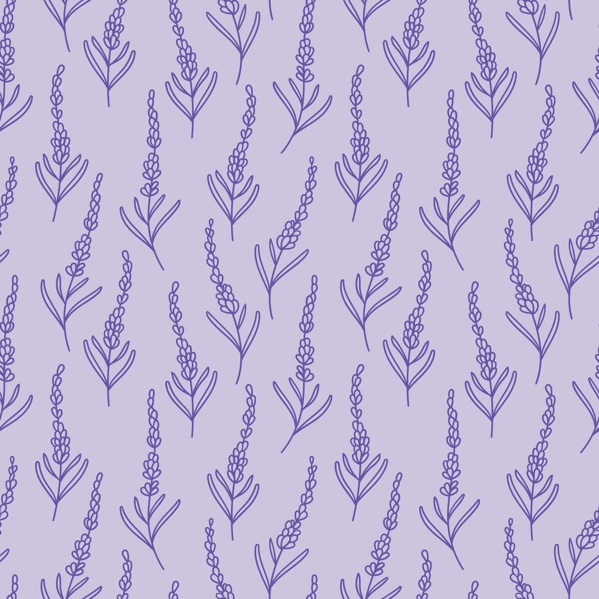 Qo'lda chizilgan vektorli lavanta yoqimli binafsharang gul naqshini chizadi | Hand drawn vector lavender doodles cute purple floral pattern