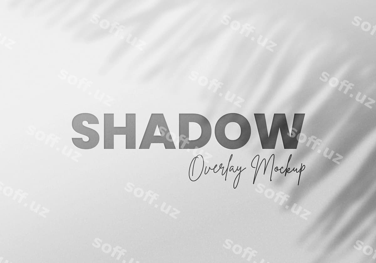 Barglar soyasi ustki qismining maketi | Leaves shadow overlay mockup