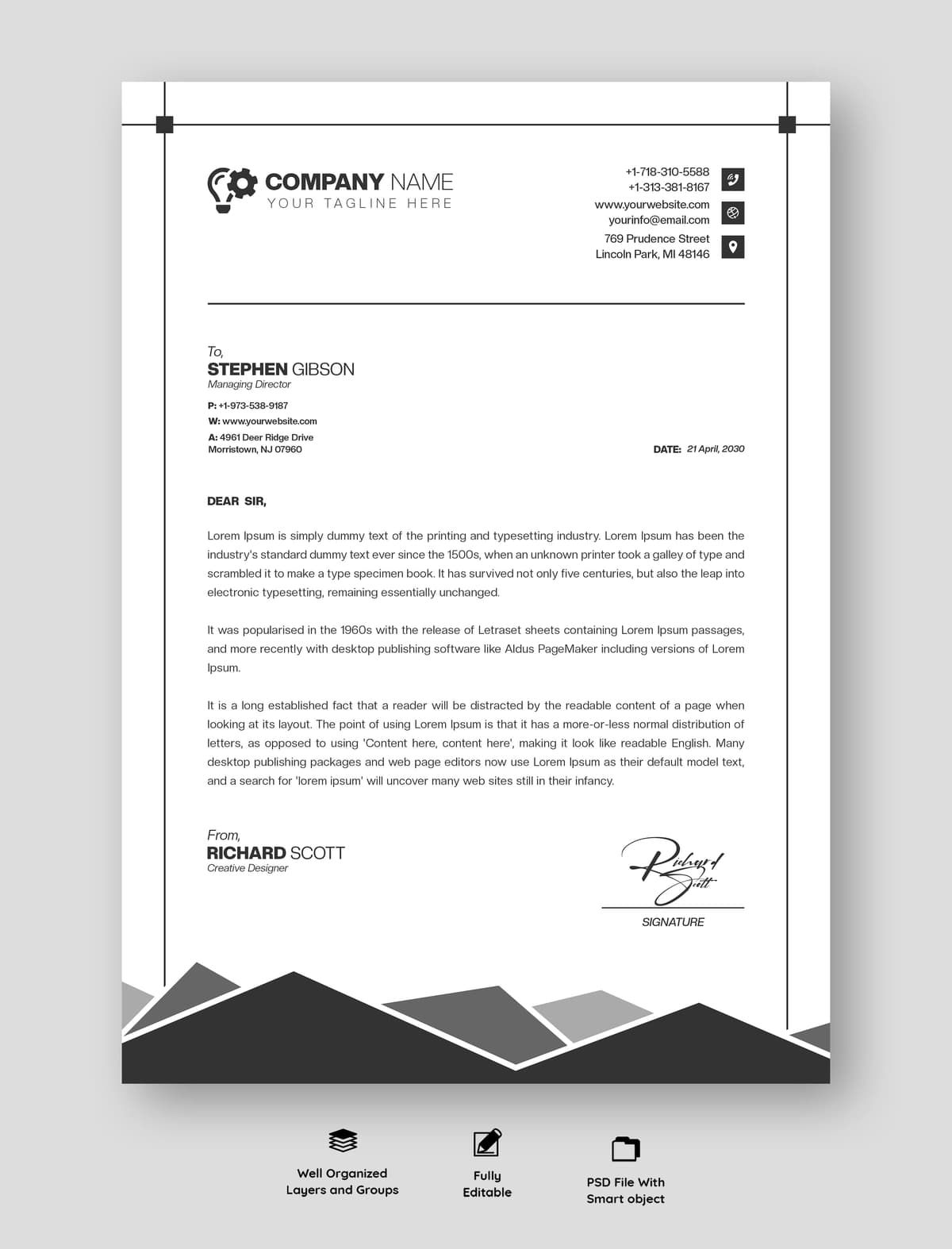 Zamonaviy biznes korporativ blanka shablonlari | Modern business corporate letterhead template