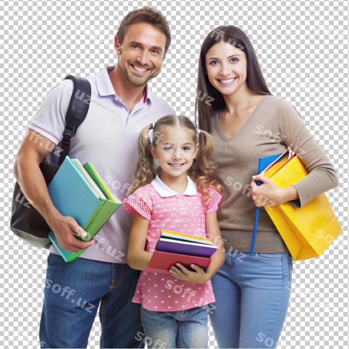 Ota-onasi maktabni tanlayotgan qizcha | Little girl her parents choosing school
