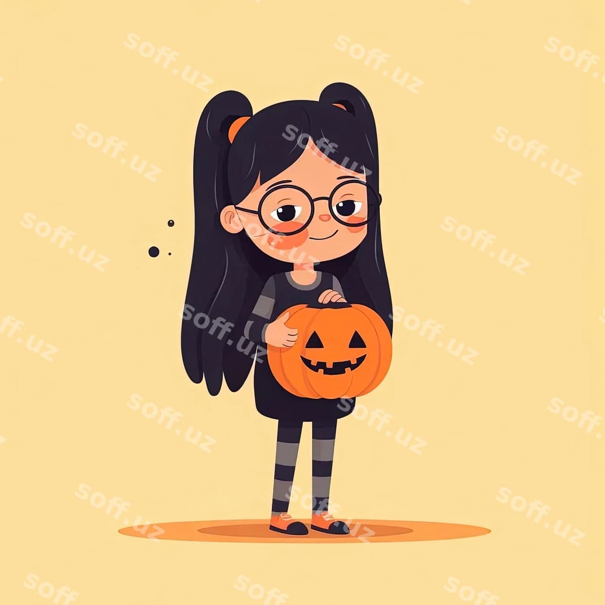 Bola qiz jack o lantern tutib | Little girl holding jack o lantern