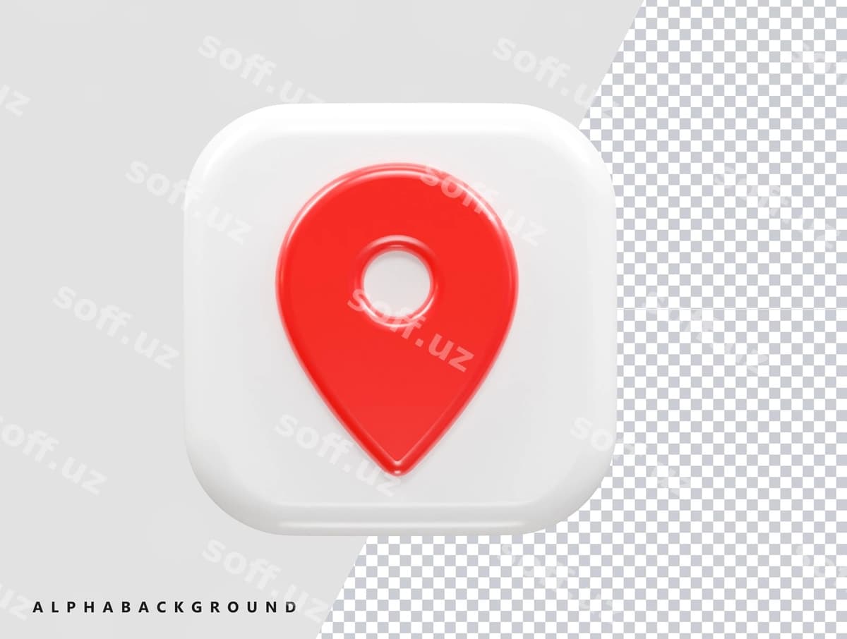 Joylashuv belgisi 3D render vektori | Location icon 3d rendering vector