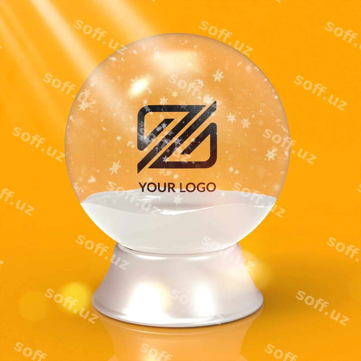 Logo namuna Yangi yil Qar qulagi ajraltirilgan | Logo mockup christmas snowball isolated