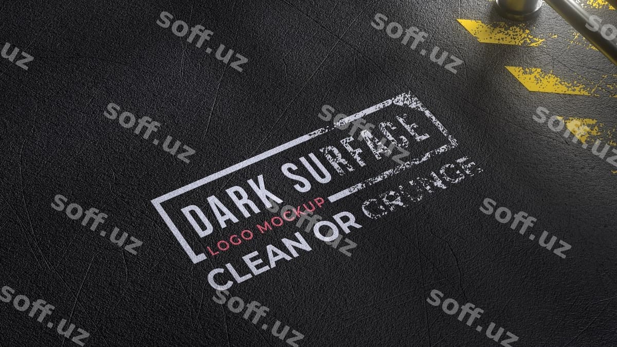Logo mockup dark floor | Logo mockup dark floor