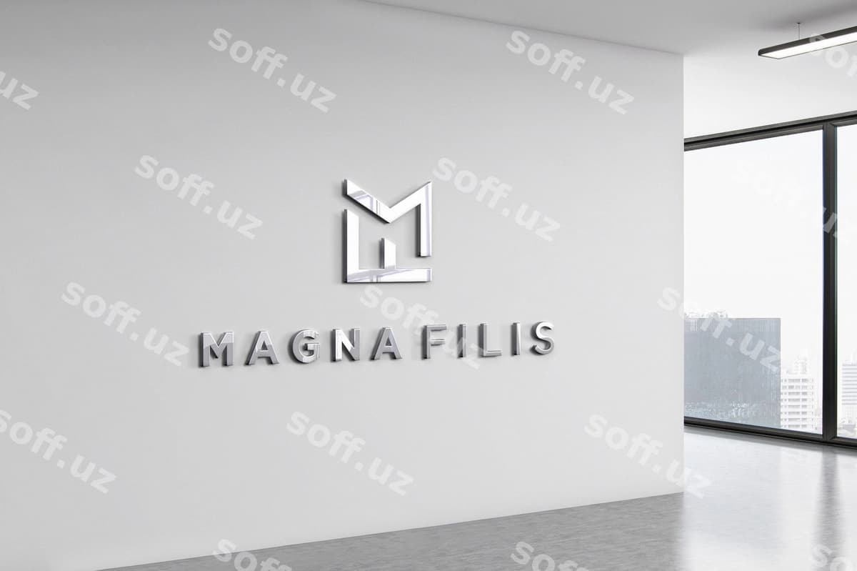 Logotip 3D namuna ofis devor | Logo mockup office wall 3d