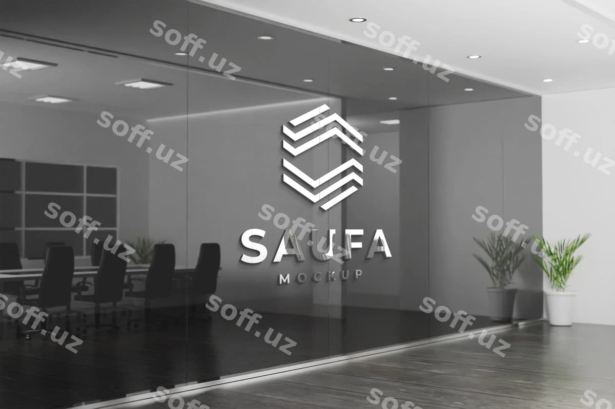 Logo mockup ofis devori | Logo mockup office wall