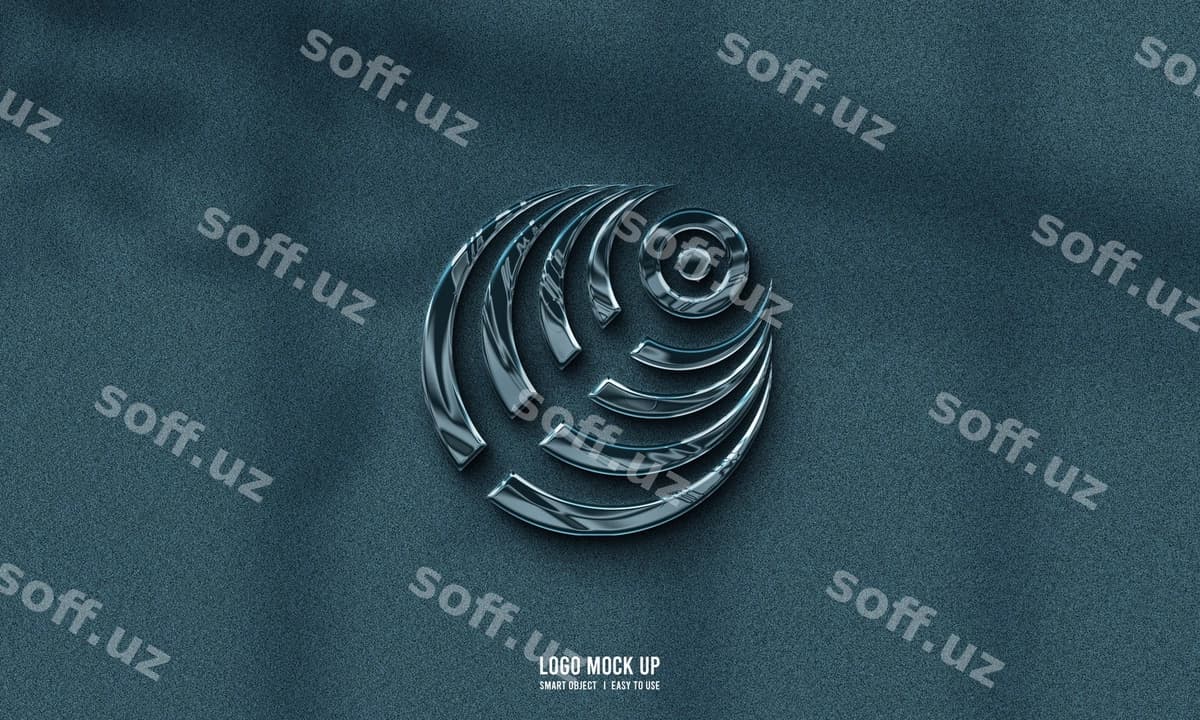 Logo model devor maydoni | Logo mockup wall grain