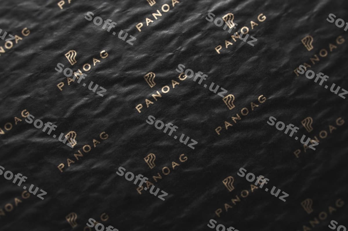 Logotip namunasi gulgan naqsh varaq qog'oz | Logo mockup wrinkled pattern cover paper