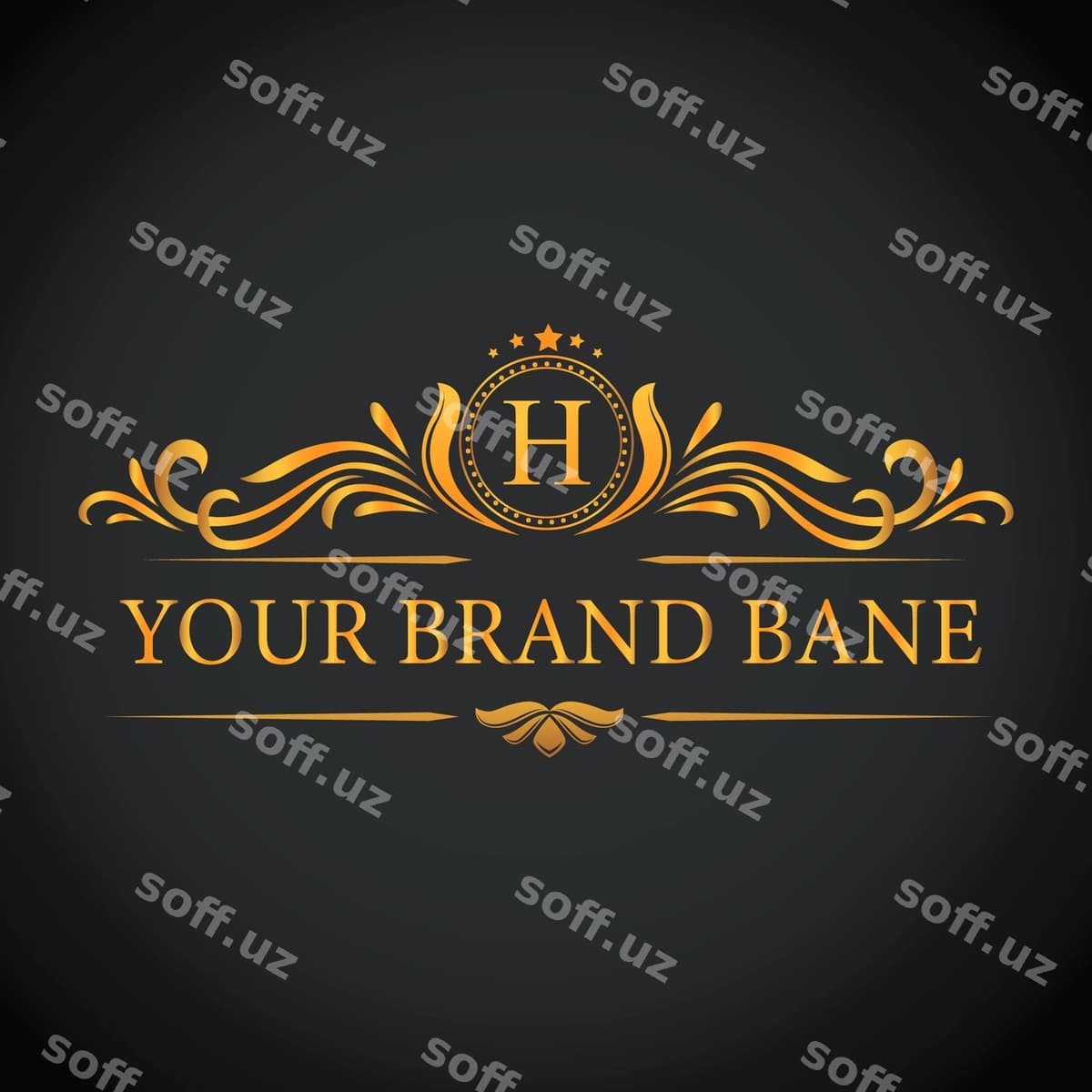 Hashmli oltin logotip shabloni | Luxurious golden logo template