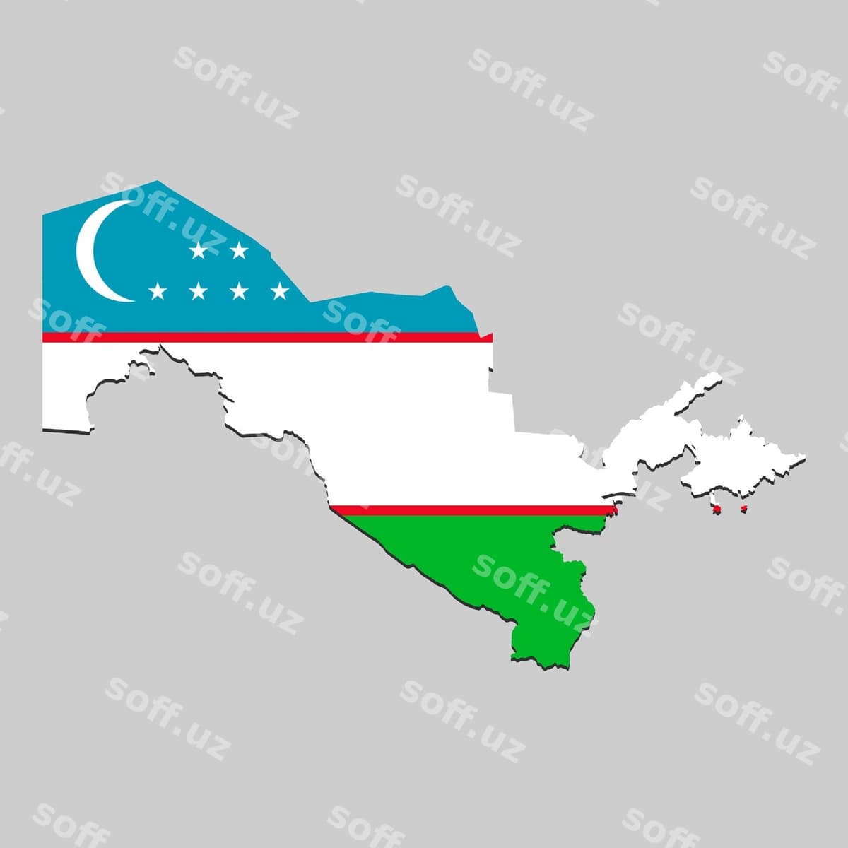 Davlat bayrog'i bilan xaritasi | Map with national flag