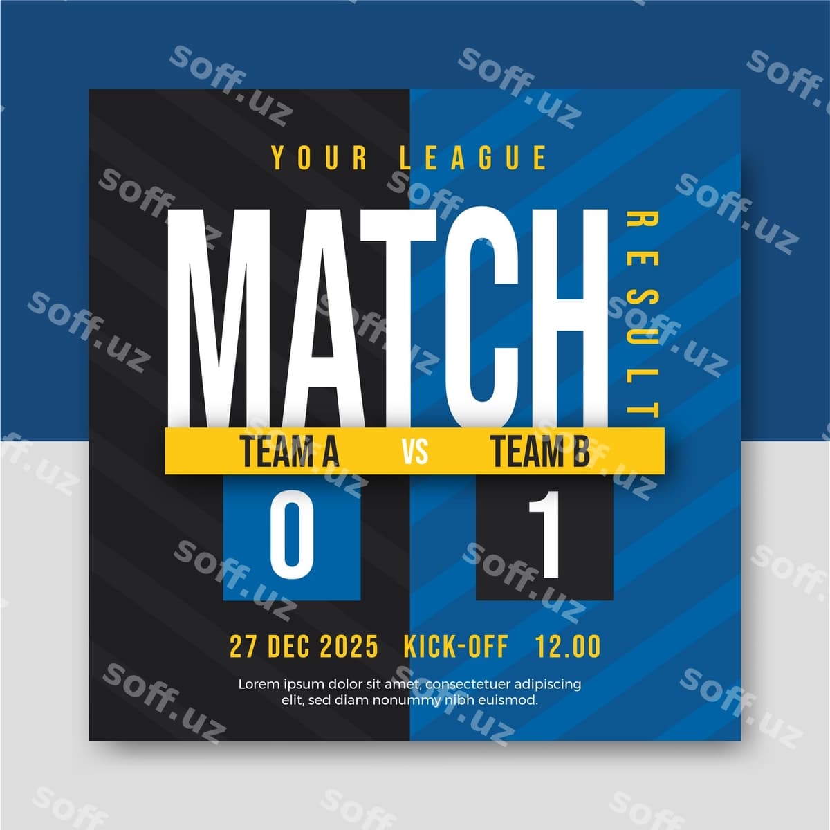 Matc natijasi ijtimoiy tarmoqlardagi post | Match result social media post
