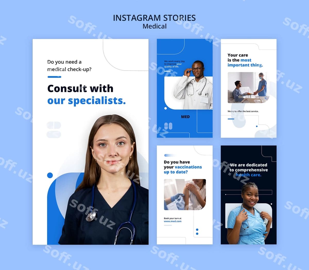 Tibbiy konseptsiya Instagram hikotalari | Medical concept instagram stories