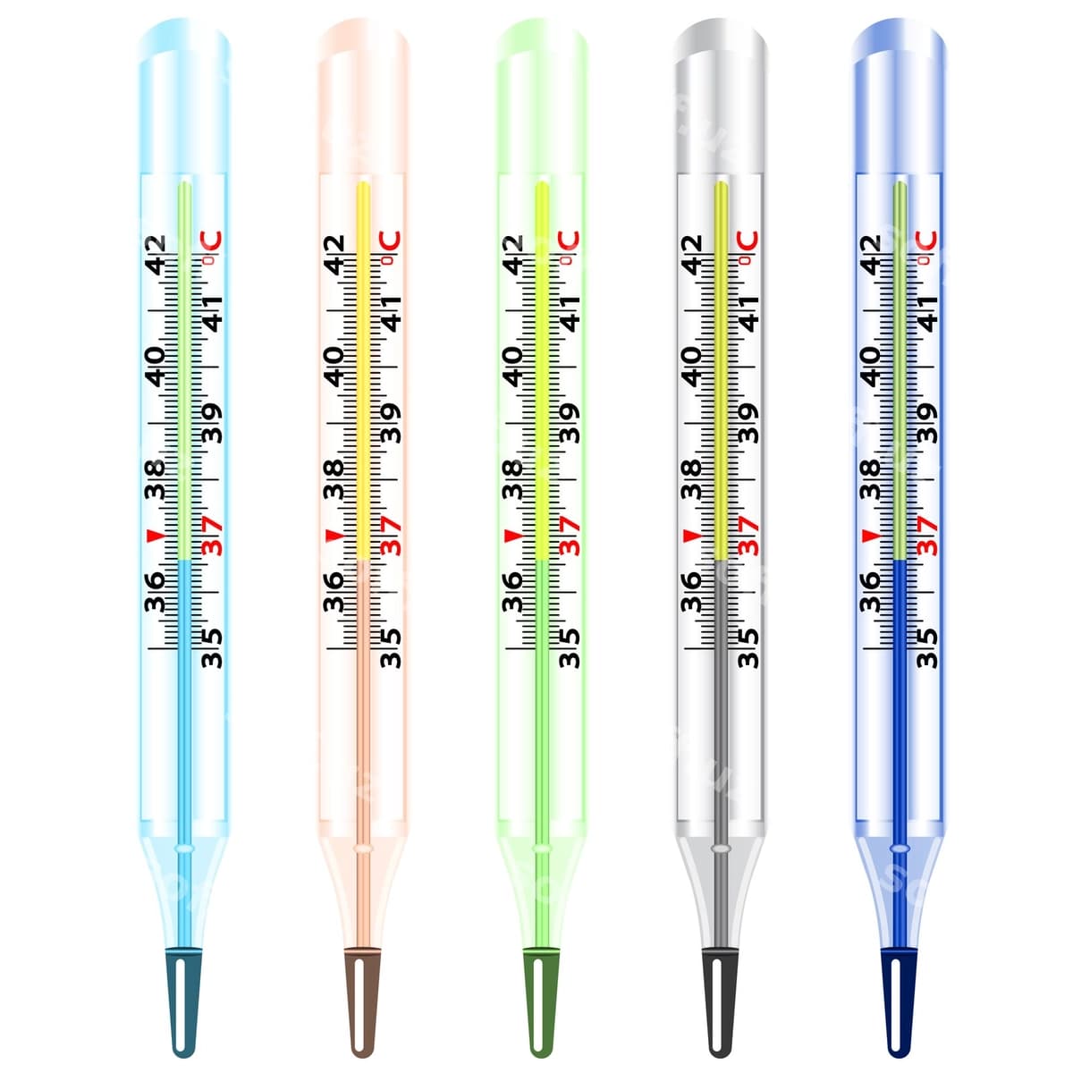Tibbiy shisha ruchka termometr | Medical glass mercury thermometer