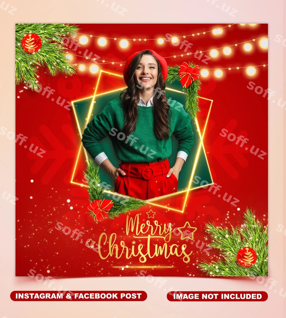 Baxromli Janvar facebook instagram post | Merry christmas facebook instagram post
