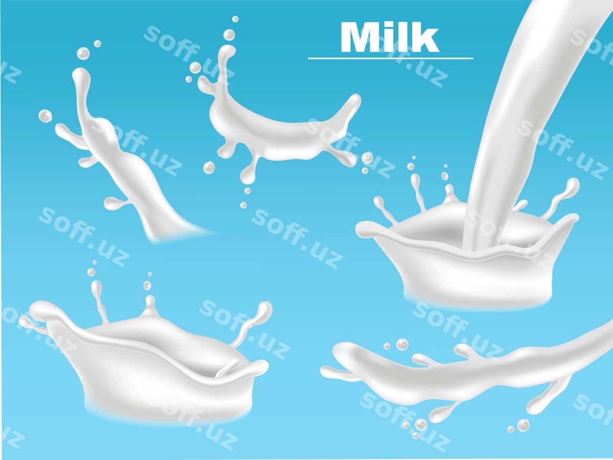 Sut binafsha effektlar to'plami | Milk splash effects collection