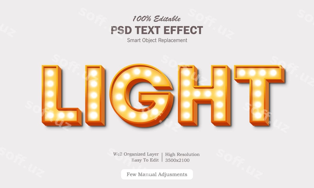 Zamonaviy yorqin matn efekti | Modern light text effect