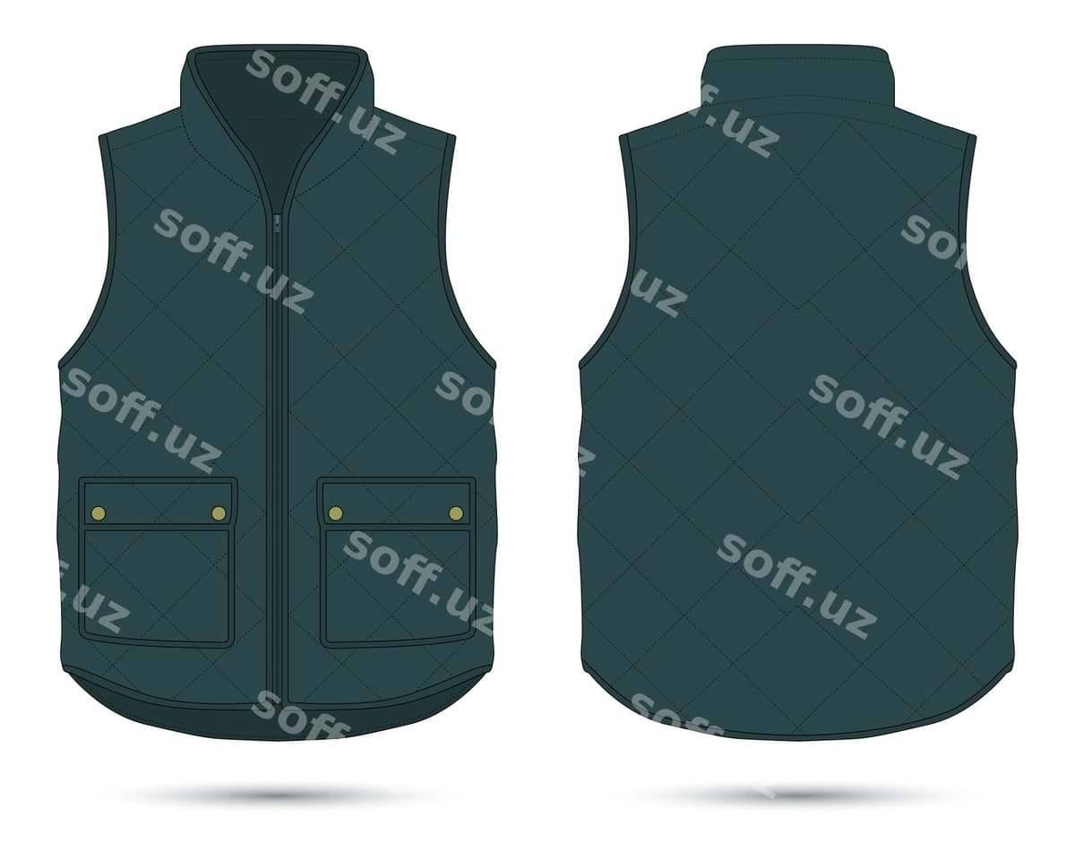 Zamonaviy ayollar uchun jaket namunasi old va orqa ko'rinish | Modern womens vest mockup front back view