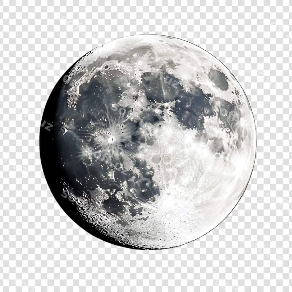 Oy shaffof ajraltirilgan fon | Moon isolated transparent background