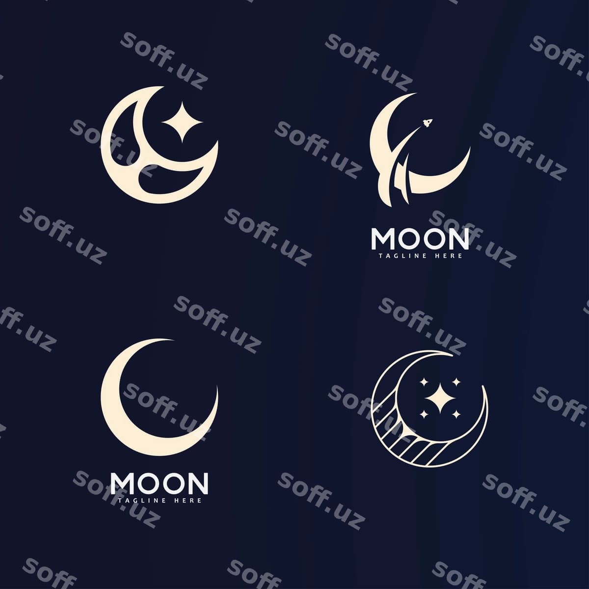 Oy logotipi vektor ikon dizayn shabloni | Moon logo vector icon design template