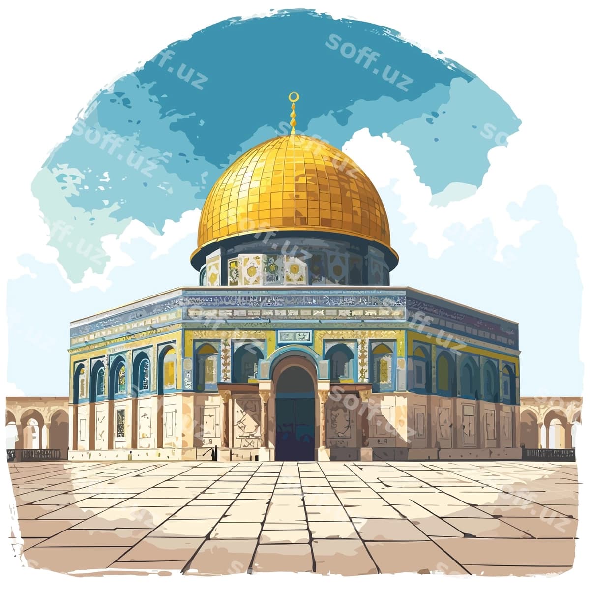 Masjid vektor grafik | Mosque vector graphic