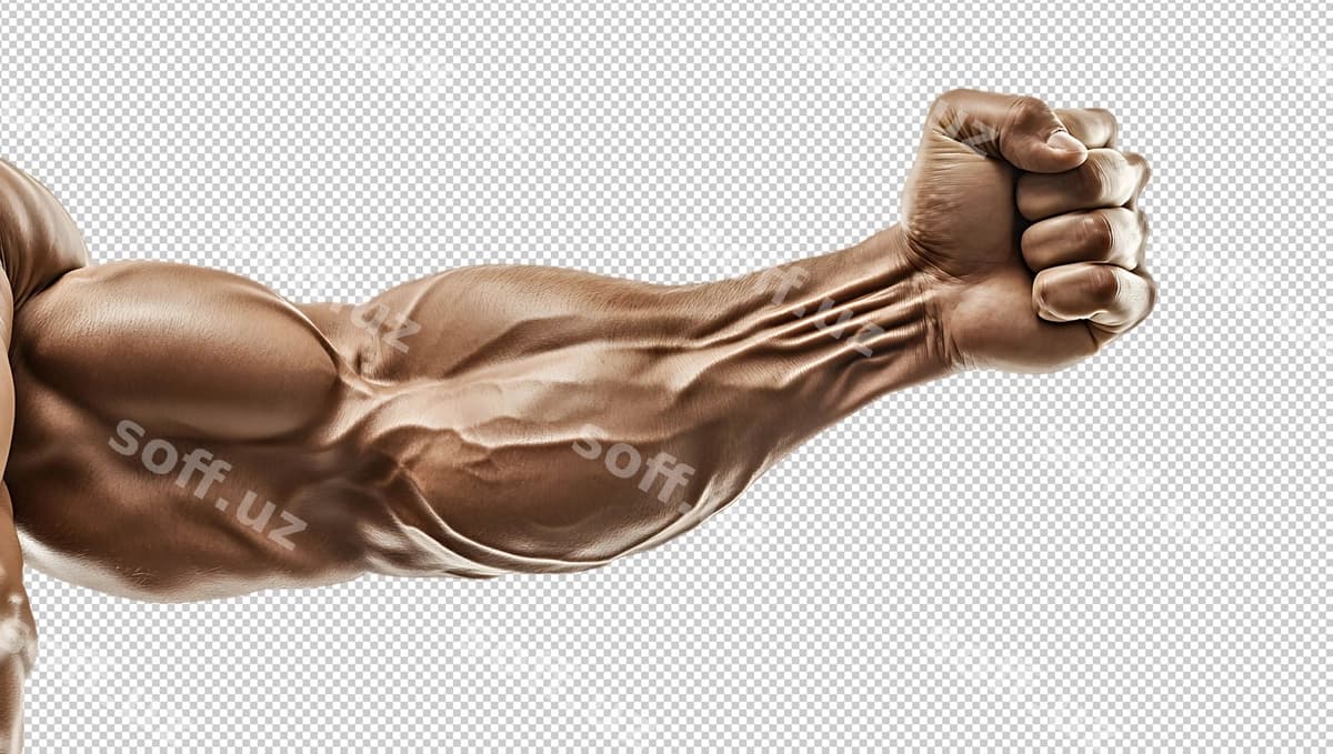 Kuchli boshqqa chalg'langan | Muscular arm flexed
