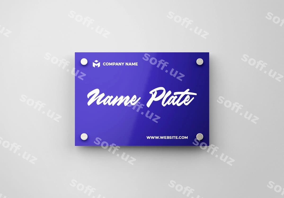 Ismlik devori mockup | Name plate wall mockup