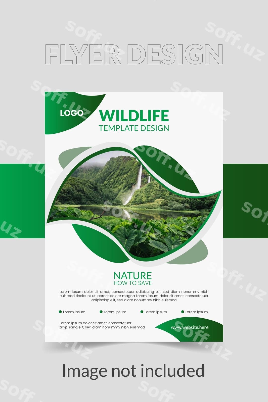Tabiiy yashil flyer dizayn shabloni | Natural green flyer design template