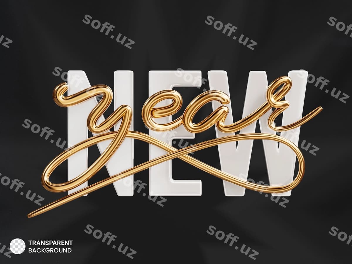 Yangi yil 3d matn shrift dizayni | New year 3d text font design