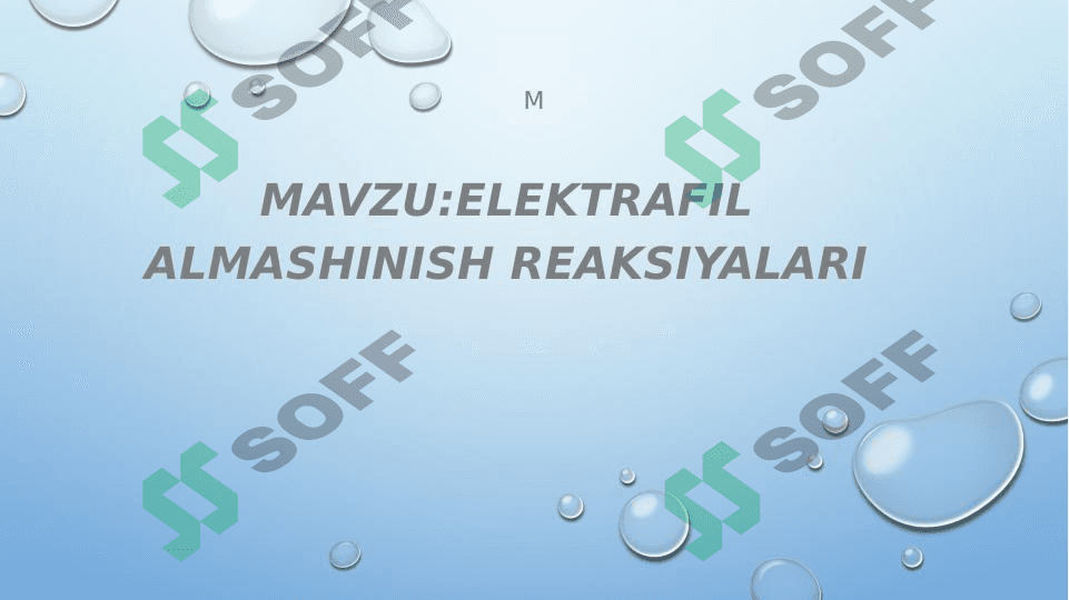 Elektrafil almashinish reaksiyalari