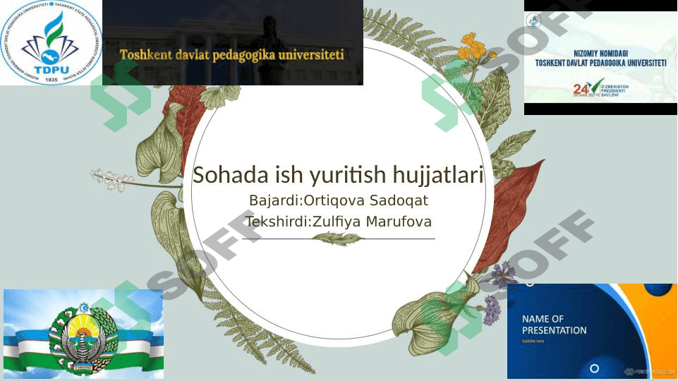 Sohada ish yuritish hujjatlari