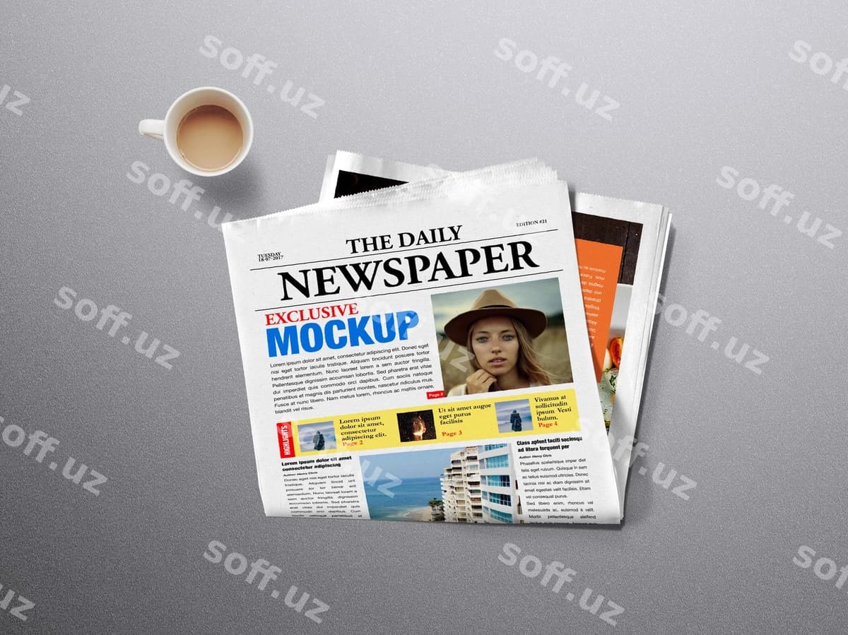 Gazeta namunasi | Newspaper mockup