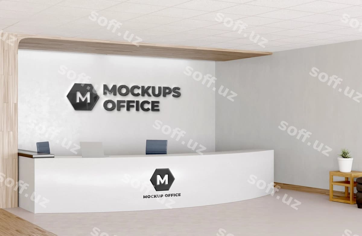 Ofis qabul mockup dizayni | Office reception mockup design