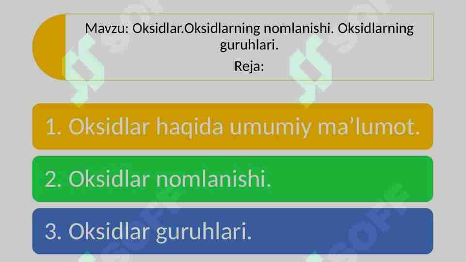 Oksidlar.Oksidlarning nomlanishi.
