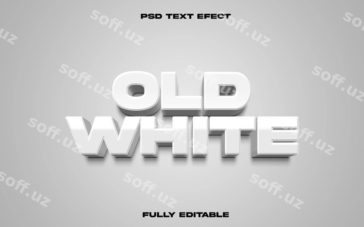 Eski oq 3d matn effekti | Old white 3d text effect