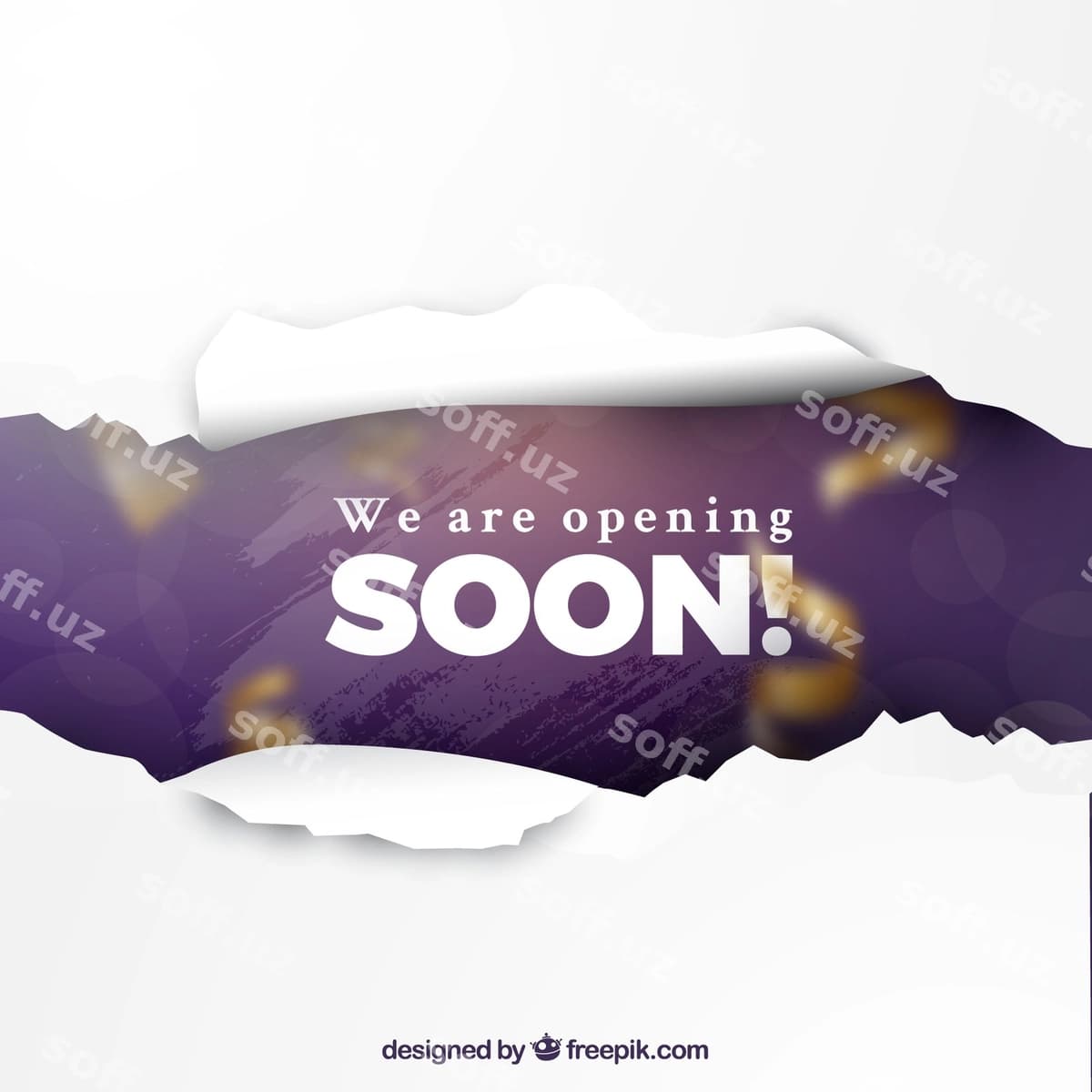 Tez ochilish orqa fon qog'oz belgi bilan | Opening soon background with paper sign
