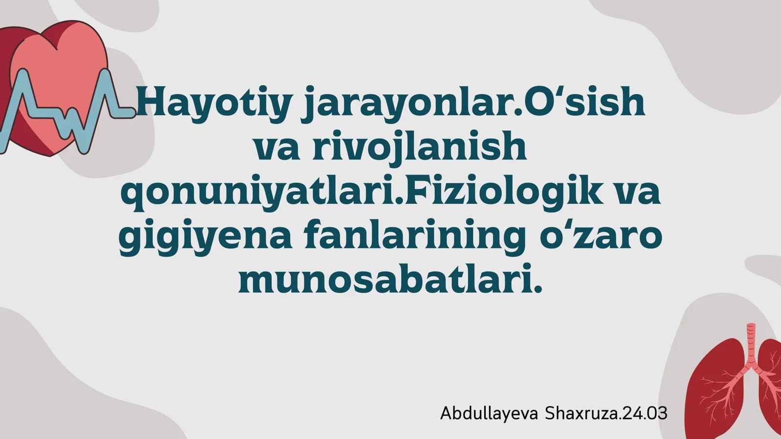 Hayotiy jarayonlar.Oʻsish va rivojlanish qonuniyatlari
