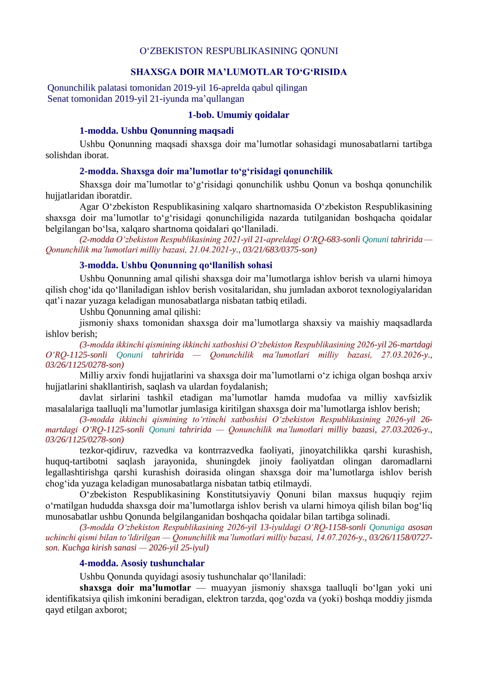 Oʻzbekiston Respublikasining Qonuni