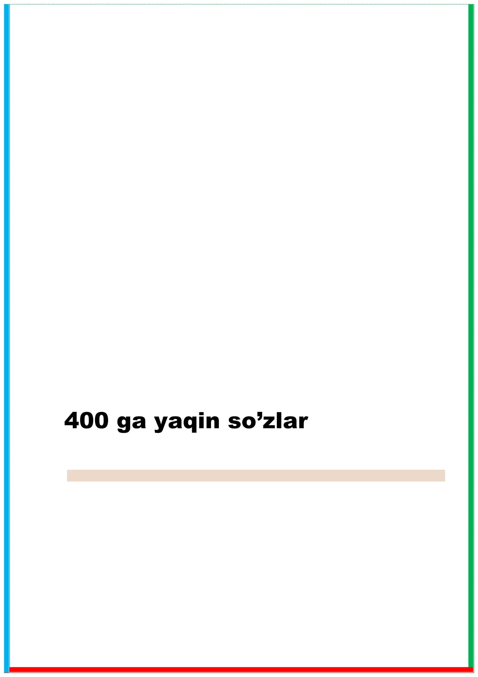 Arab tilidan a1,2 400 ga yaqin so’zlar
