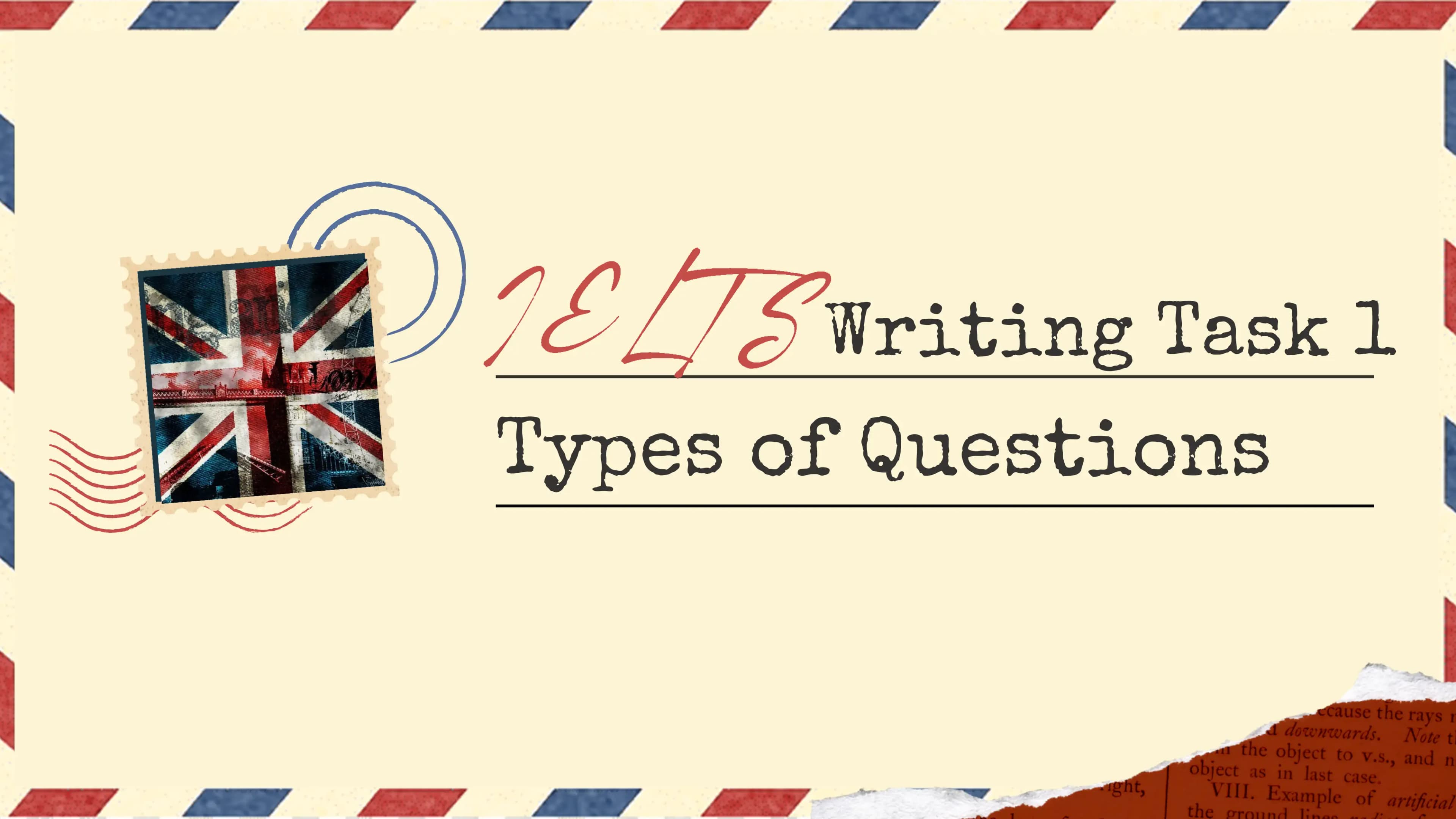 IELTS Writing Task 1 Question types