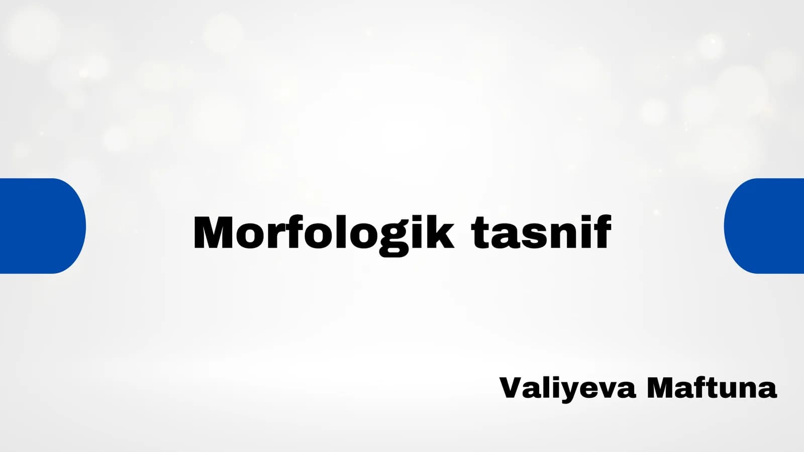 Morfologik tasnif