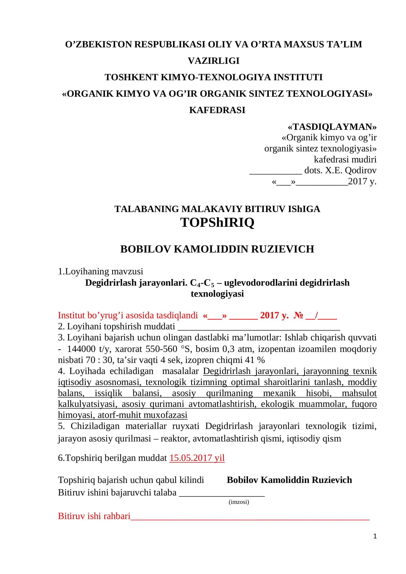 Degidrirlash jarayonlari