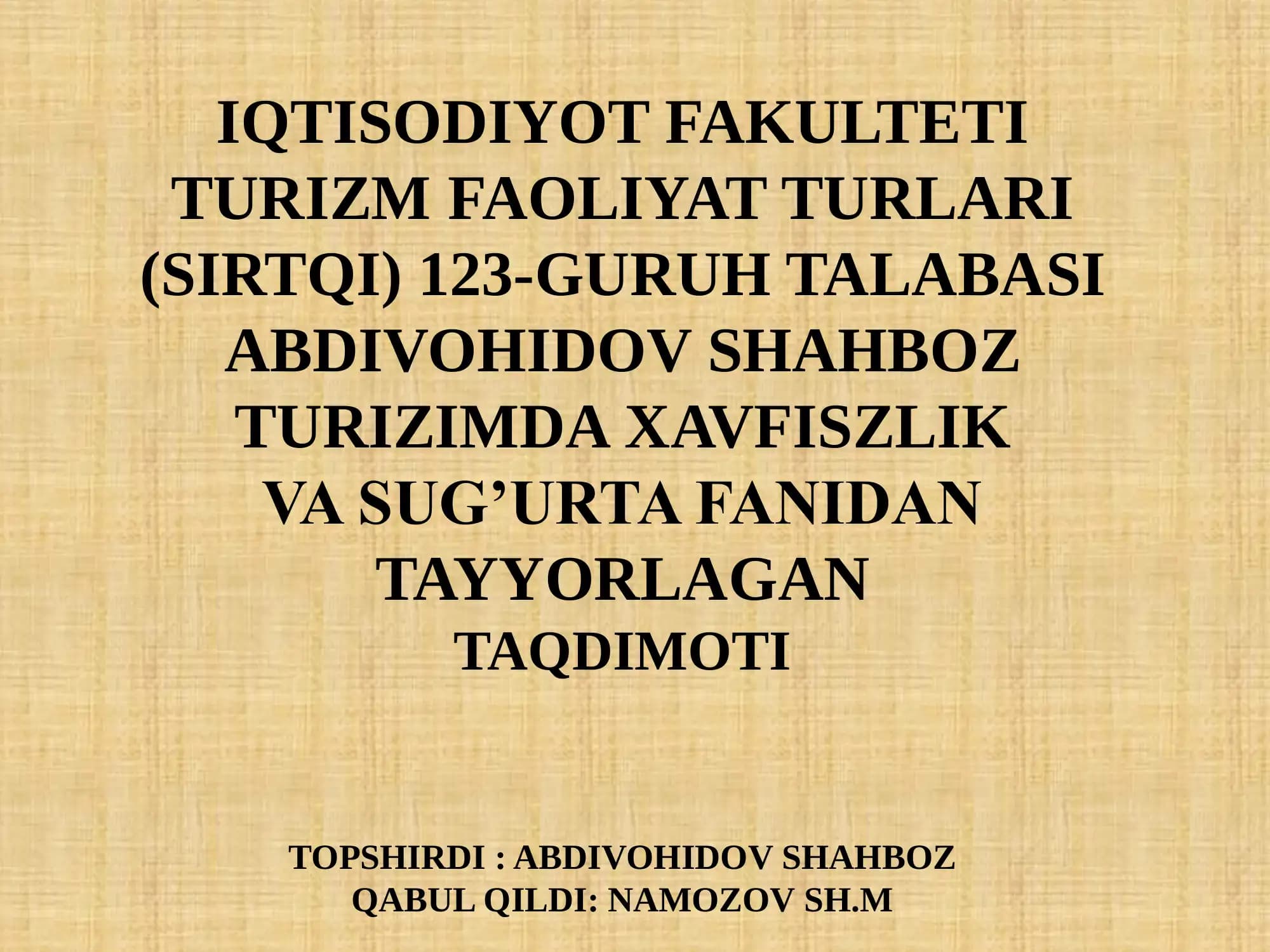 Turizm faoliyat turlari