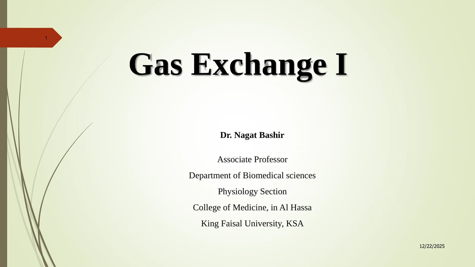 Gas Exchange I