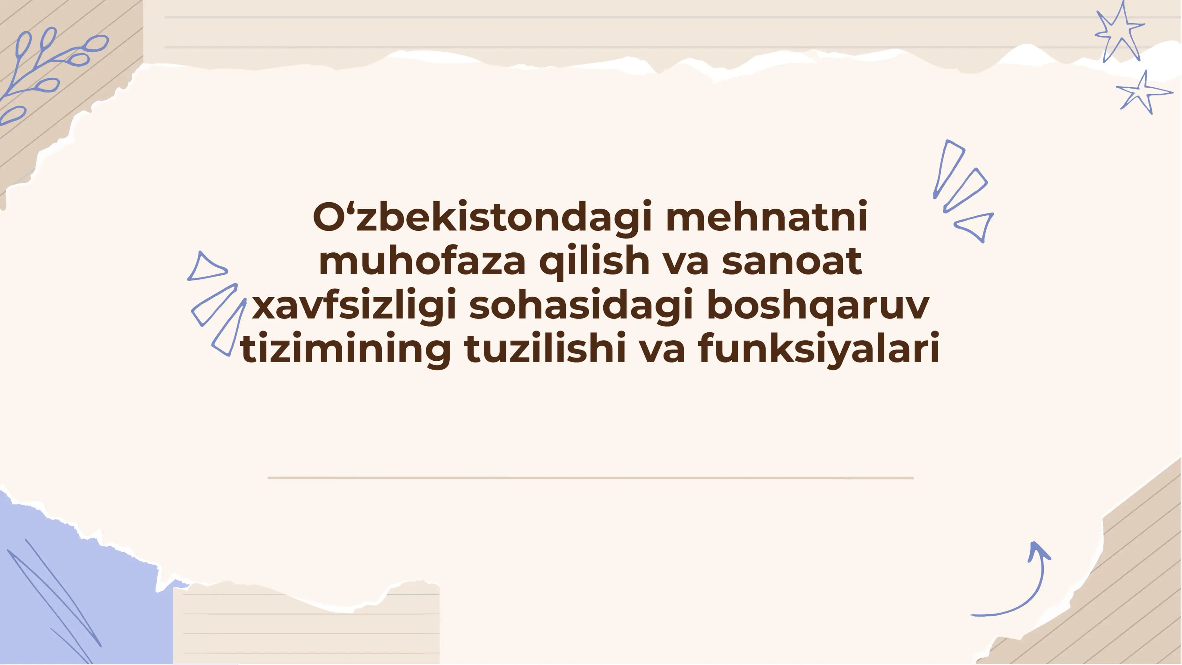 Mehnatni Muhofaza Qilish va Sanoat Xavfsizligi Boshqaruv Tizimi