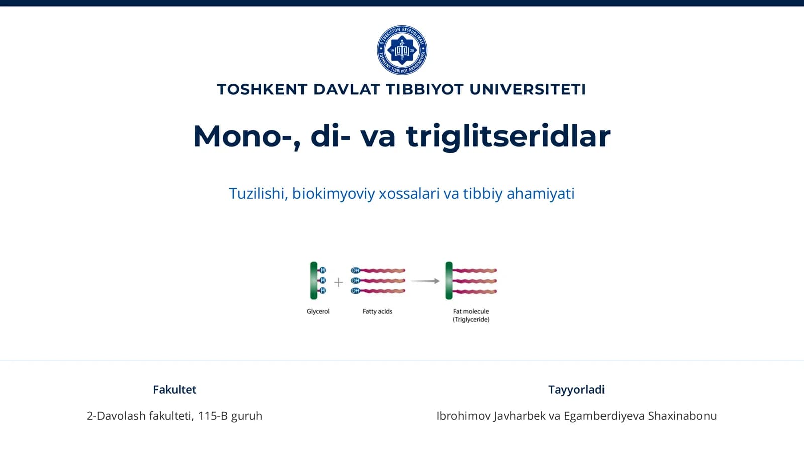 Mono-, di- va triglitseridlar